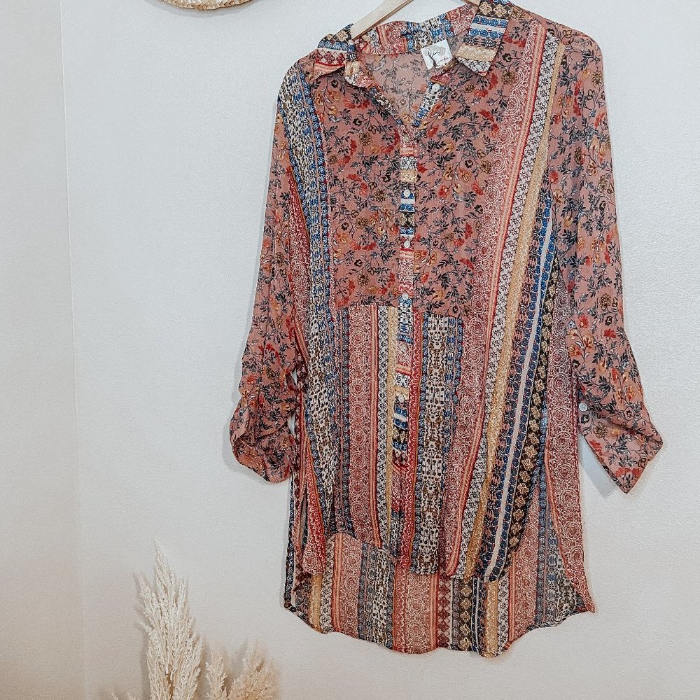 Anthropologie Fig & Flower Floral Tunic
